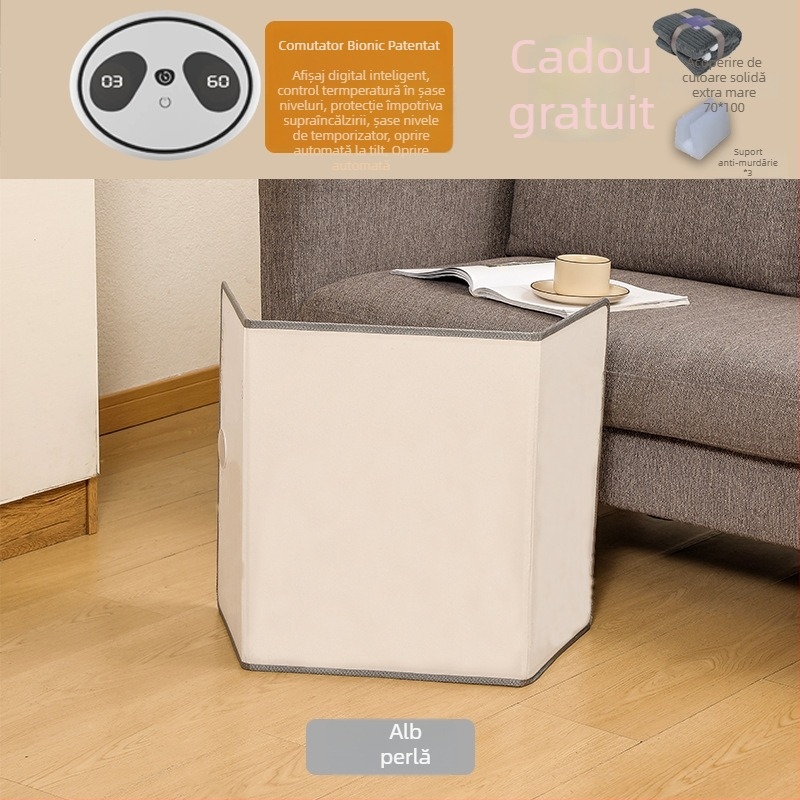 Încălzitor de picioare pentru birou, încălzire prin priză, control mecanic cu telecomandă, compatibil universal