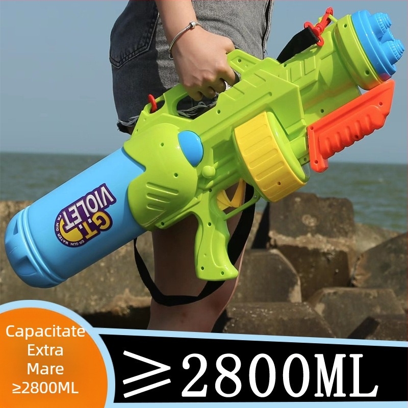 Puști de apă pentru copii — plastic, capacitate 2800 ml, ambalaj PP, potrivit pentru copii 7–14 ani