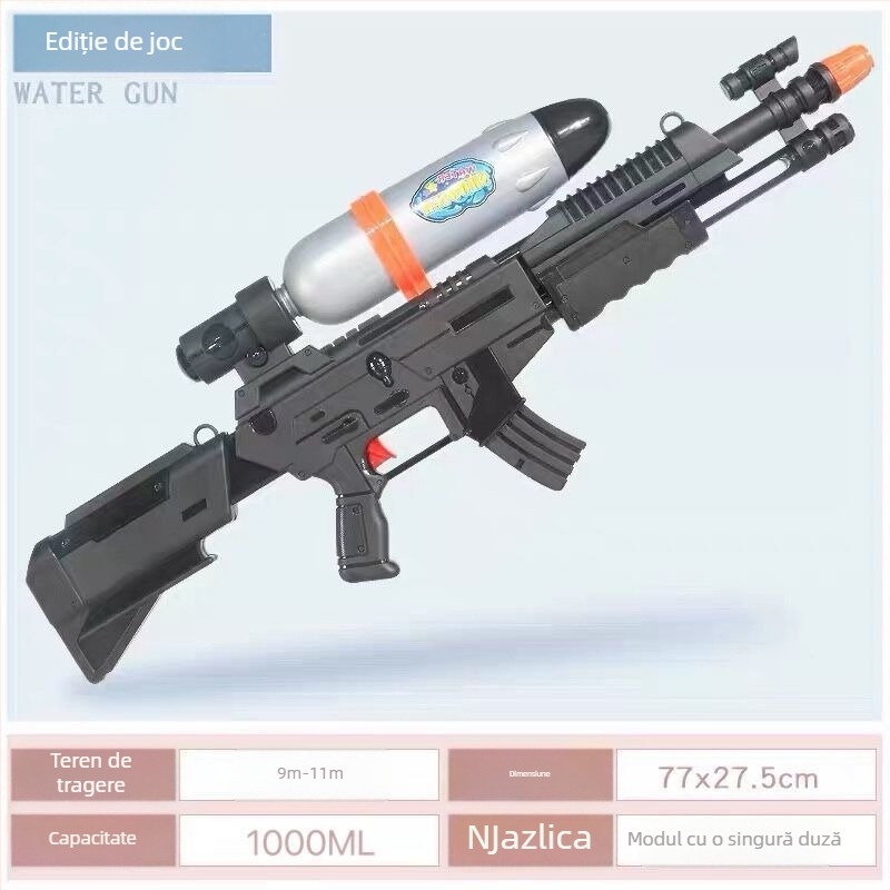 Puști de apă pentru copii — plastic, capacitate 2800 ml, ambalaj PP, potrivit pentru copii 7–14 ani