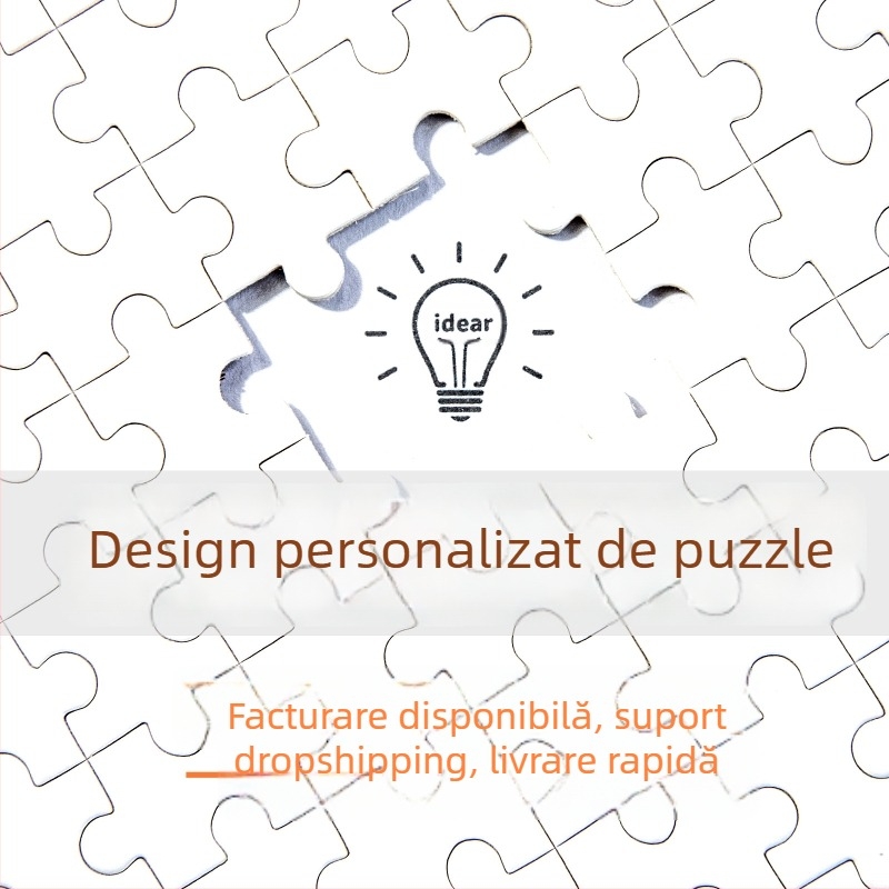 Puzzle plat din lemn — Personalizabil 500/1000 piese, DIY cu desene personalizate