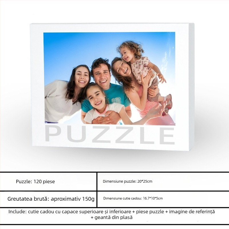 Puzzle plat din lemn — Personalizabil 500/1000 piese, DIY cu desene personalizate