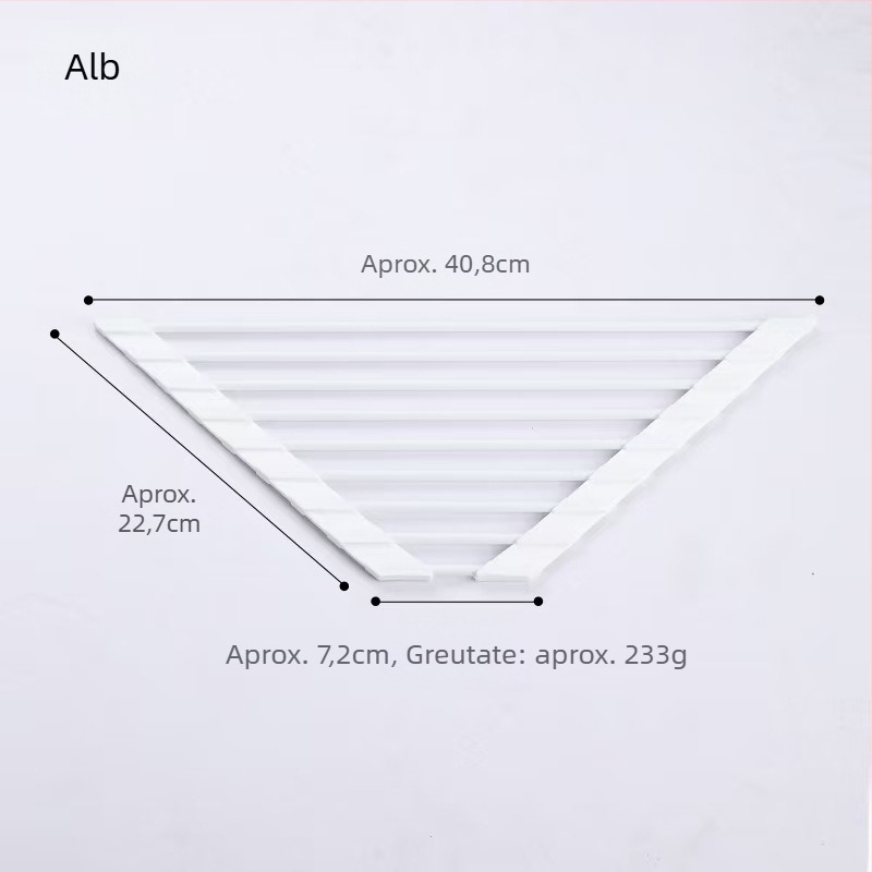 Raft de drenaj din silicon - triunghiular, pliabil, pentru chiuveta de bucătărie (Material: silicon; Formă: triunghiulară; Funcție: raft de drenaj pentru ustensile de bucătărie; Pliabil)