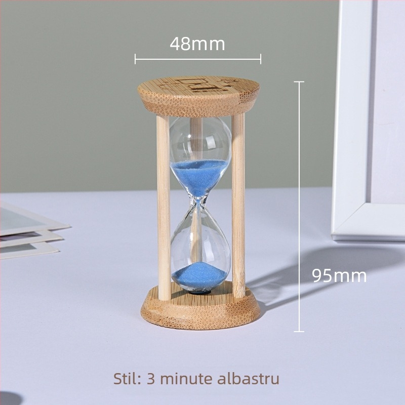 Clepsidră luminoasă pentru copii, anti-cadere, sticlă borosilicată suflată, 3/5/10/30 minute, ornament cu nisip lichid