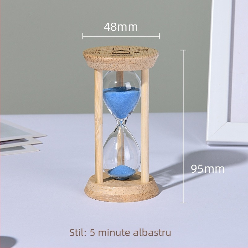 Clepsidră luminoasă pentru copii, anti-cadere, sticlă borosilicată suflată, 3/5/10/30 minute, ornament cu nisip lichid