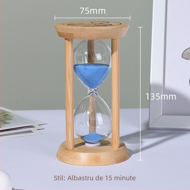 Clepsidră luminoasă pentru copii, anti-cadere, sticlă borosilicată suflată, 3/5/10/30 minute, ornament cu nisip lichid