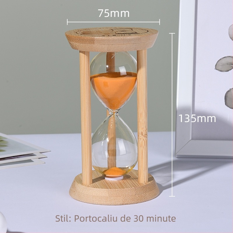 Clepsidră luminoasă pentru copii, anti-cadere, sticlă borosilicată suflată, 3/5/10/30 minute, ornament cu nisip lichid