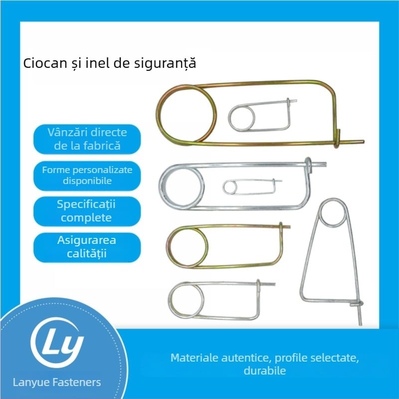Lan Yue știfturi cu arc din oțel carbon, știfturi de siguranță, tip dreptunghiular, zincate, DIN11023 standard, pini de poziționare