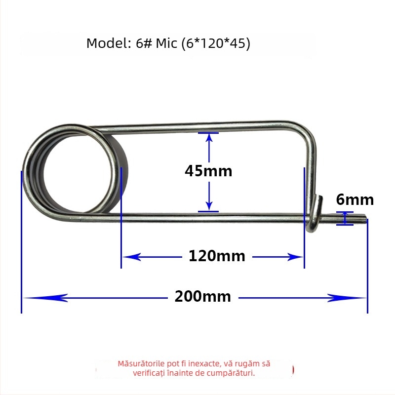 Lan Yue știfturi cu arc din oțel carbon, știfturi de siguranță, tip dreptunghiular, zincate, DIN11023 standard, pini de poziționare