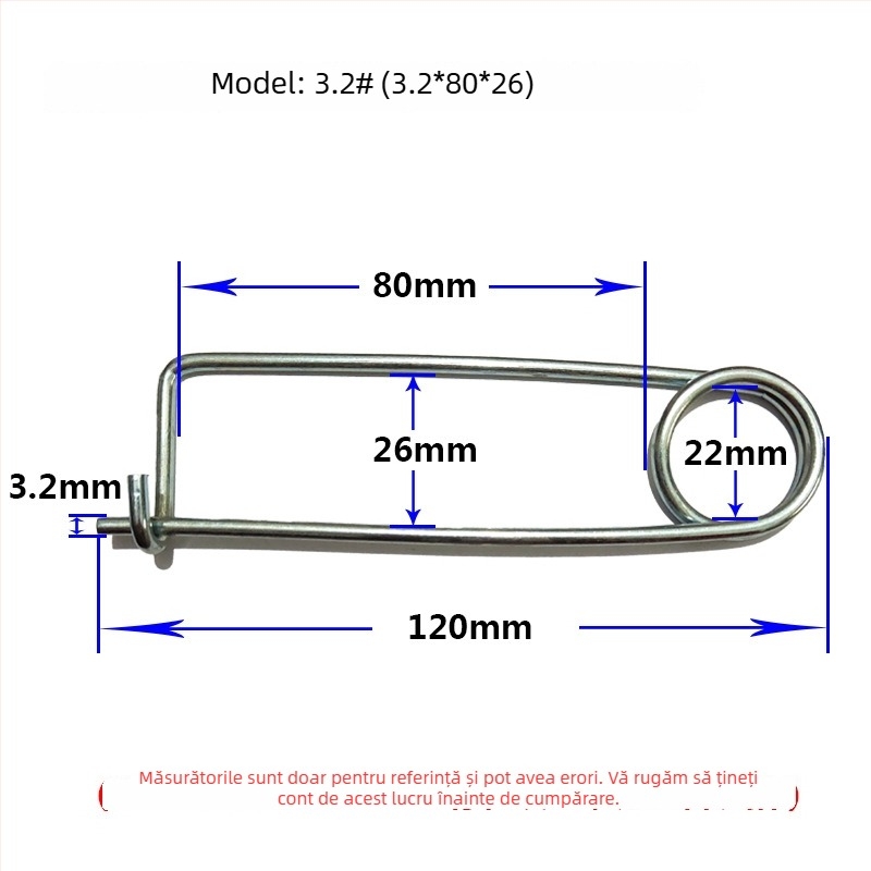 Lan Yue știfturi cu arc din oțel carbon, știfturi de siguranță, tip dreptunghiular, zincate, DIN11023 standard, pini de poziționare