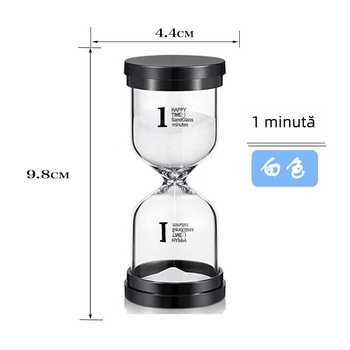 Clepsidră de sticlă, realizată manual, 30 de minute, set decorativ pentru birou