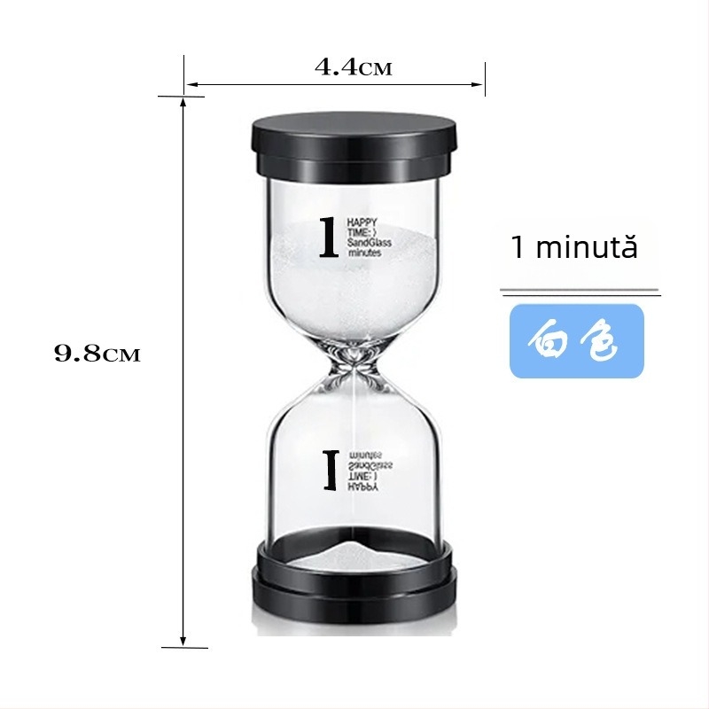Clepsidră de sticlă, realizată manual, 30 de minute, set decorativ pentru birou