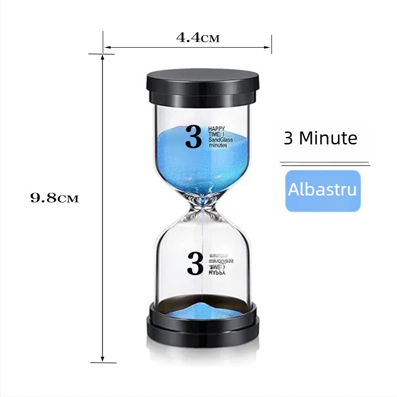Clepsidră de sticlă, realizată manual, 30 de minute, set decorativ pentru birou
