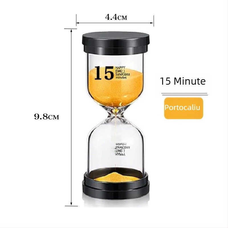 Clepsidră de sticlă, realizată manual, 30 de minute, set decorativ pentru birou