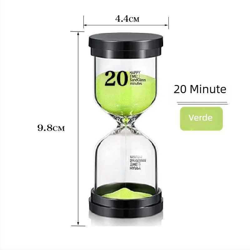 Clepsidră de sticlă, realizată manual, 30 de minute, set decorativ pentru birou