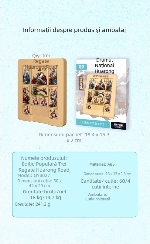 Puzle magnetic Huarong Road pentru copii – plastic, puzzle glisant magnetic, vârsta 7–14 ani, configurații 8/15/24/35/48, antrenament pentru răbdare