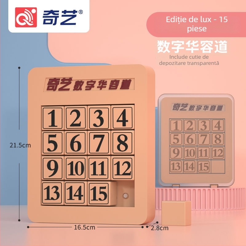 Puzle magnetic Huarong Road pentru copii – plastic, puzzle glisant magnetic, vârsta 7–14 ani, configurații 8/15/24/35/48, antrenament pentru răbdare