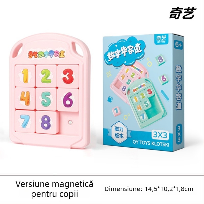 Puzle magnetic Huarong Road pentru copii – plastic, puzzle glisant magnetic, vârsta 7–14 ani, configurații 8/15/24/35/48, antrenament pentru răbdare