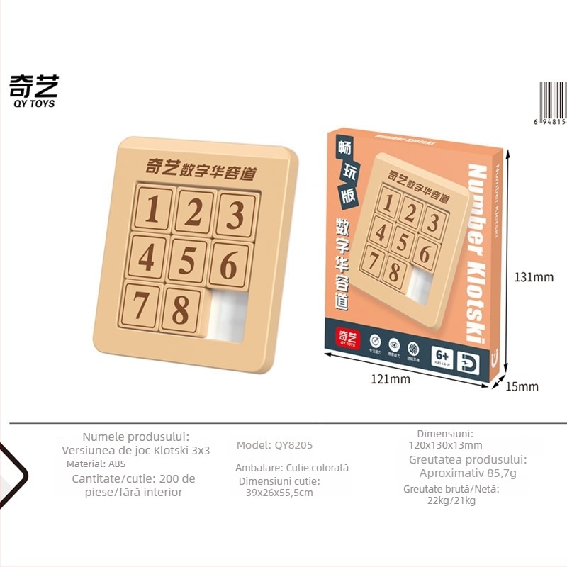 Puzle magnetic Huarong Road pentru copii – plastic, puzzle glisant magnetic, vârsta 7–14 ani, configurații 8/15/24/35/48, antrenament pentru răbdare