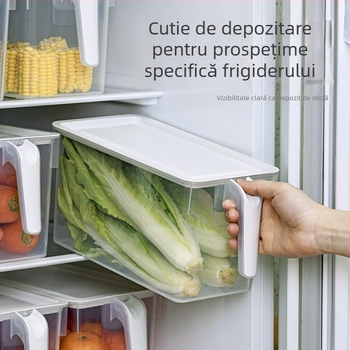 Cutie de depozitare pentru frigider – plastic alimentar, păstrarea prospețimii, depozitare pentru ouă și legume, potrivită pentru congelare