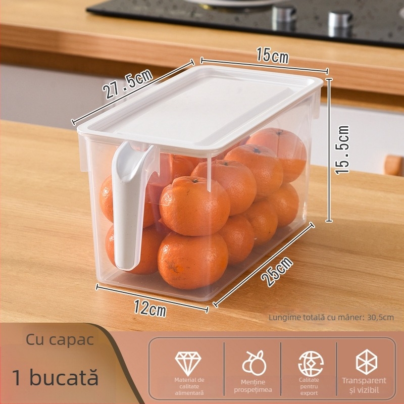 Cutie de depozitare pentru frigider – plastic alimentar, păstrarea prospețimii, depozitare pentru ouă și legume, potrivită pentru congelare