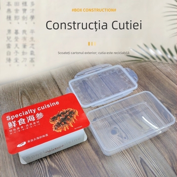 Cutie de ambalaj pentru castravetele de mare – portabilă, păstrează prospețimea, sigilare etanșă – plastic alimentar, imprimare logo