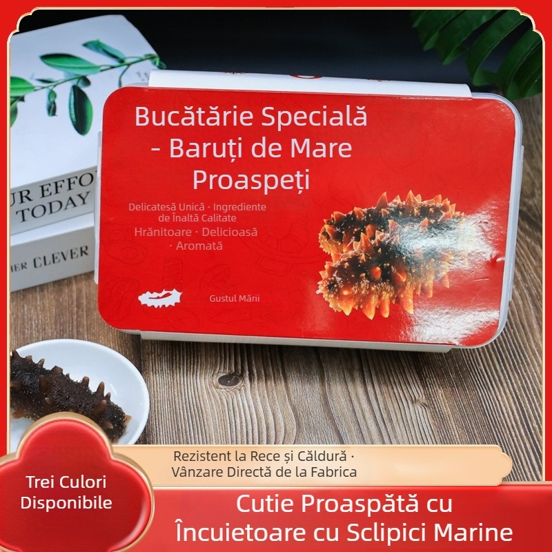 Cutie de ambalaj pentru castravetele de mare – portabilă, păstrează prospețimea, sigilare etanșă – plastic alimentar, imprimare logo