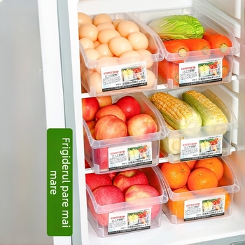 Cutie de depozitare în frigider pentru fructe și legume — din plastic, sigură pentru alimente, design simplu și modern