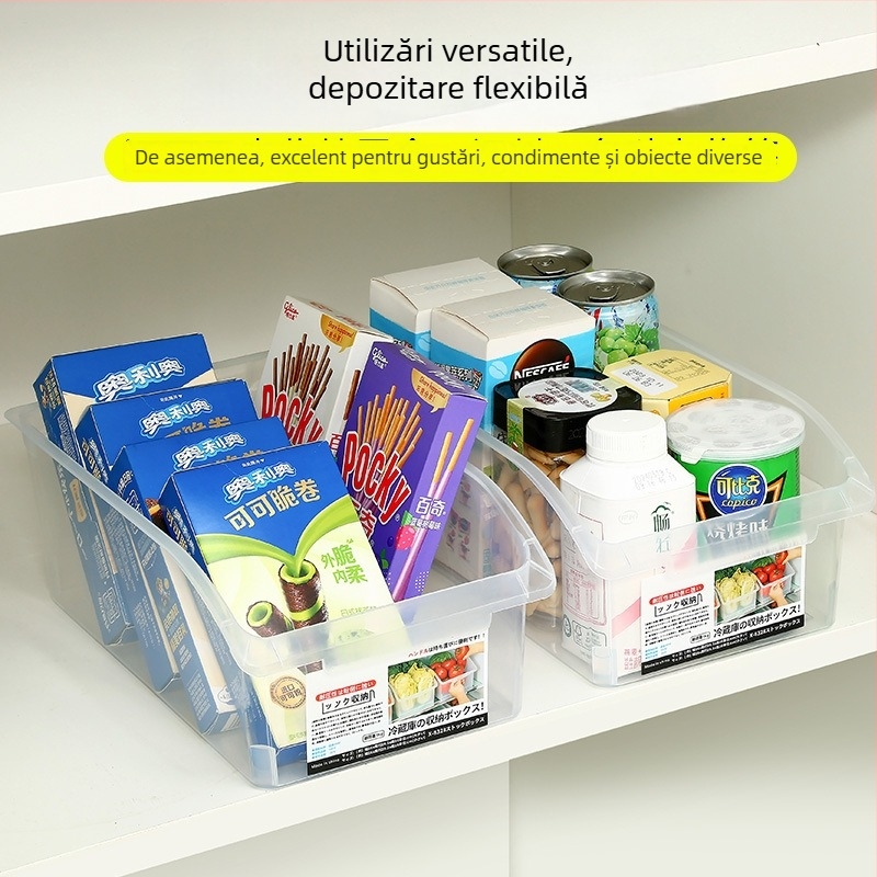 Cutie de depozitare în frigider pentru fructe și legume — din plastic, sigură pentru alimente, design simplu și modern