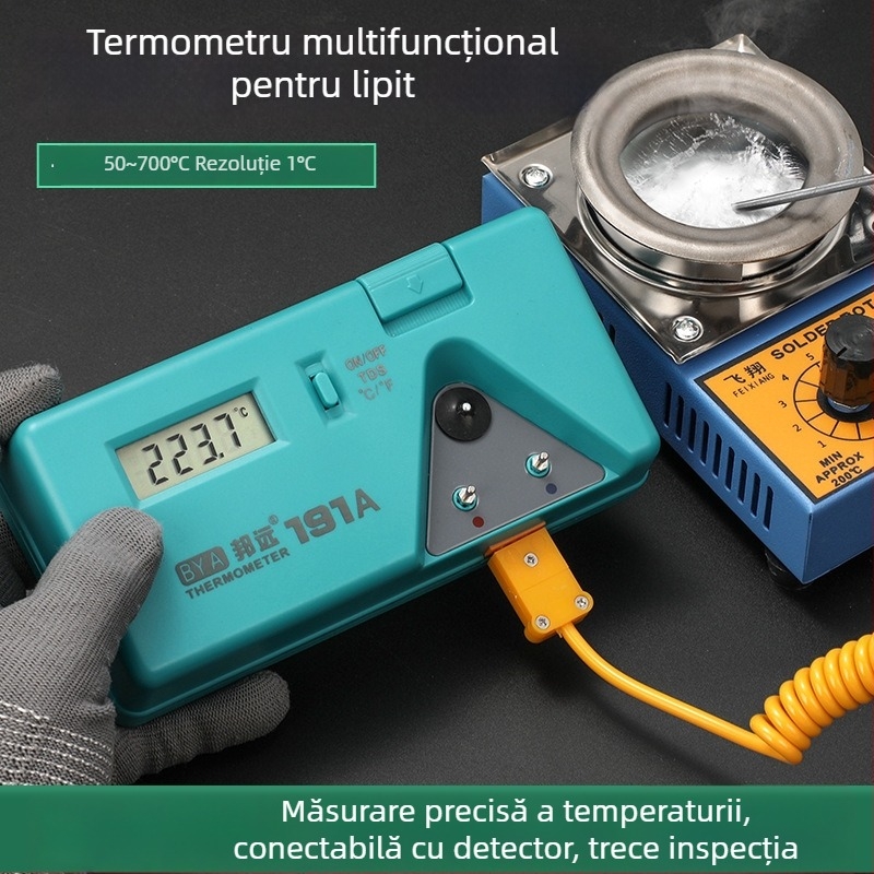 BY191A Tester de temperatură pentru vârful lipitorului, sudură, termometru multifuncțional pentru cuptor de cositor