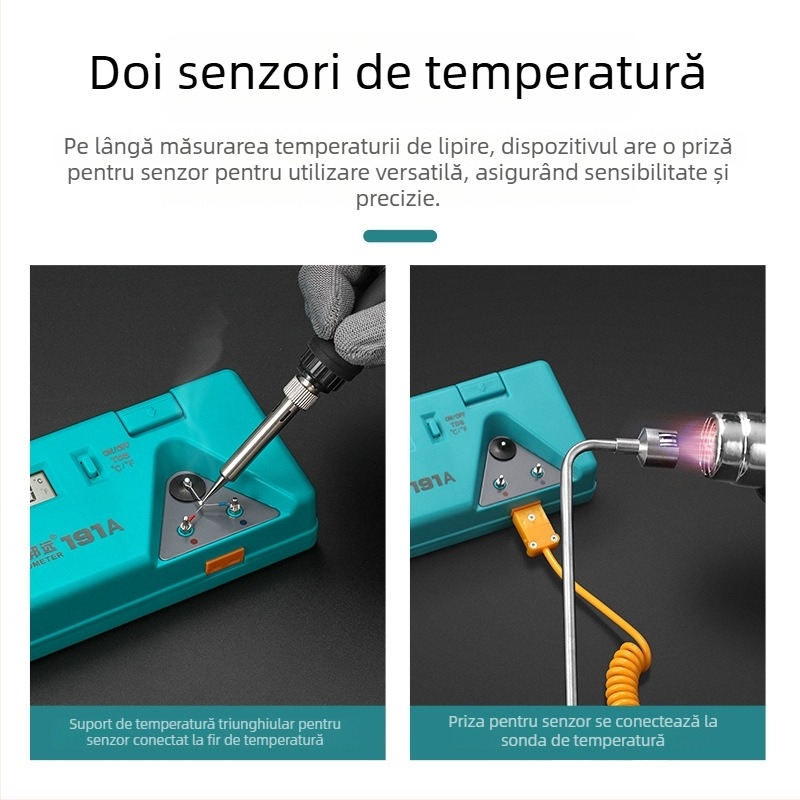 BY191A Tester de temperatură pentru vârful lipitorului, sudură, termometru multifuncțional pentru cuptor de cositor