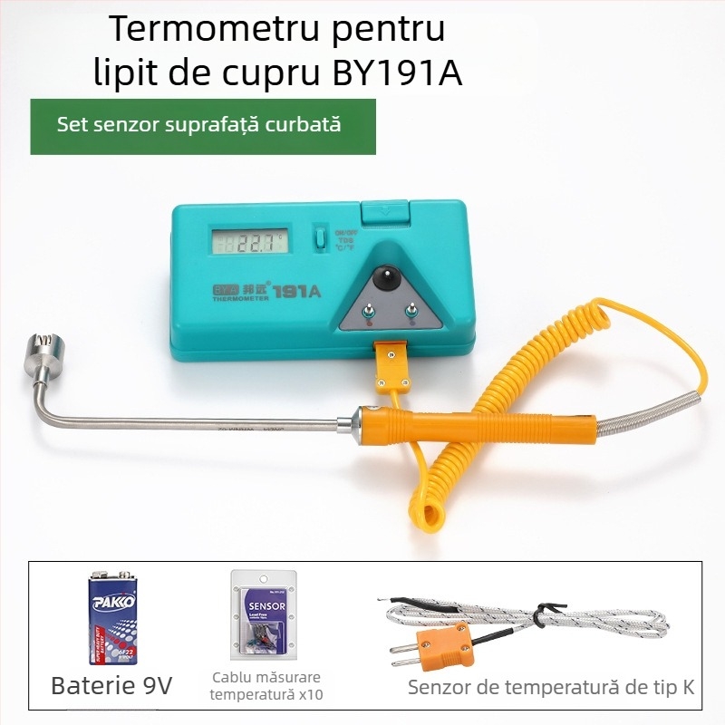 BY191A Tester de temperatură pentru vârful lipitorului, sudură, termometru multifuncțional pentru cuptor de cositor