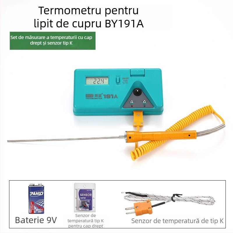 BY191A Tester de temperatură pentru vârful lipitorului, sudură, termometru multifuncțional pentru cuptor de cositor