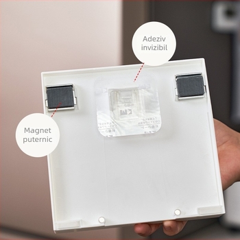 Raft de depozitare magnetic adeziv dual pentru bucătărie și frigider — PP+ABS, fără montaj, stil japonez