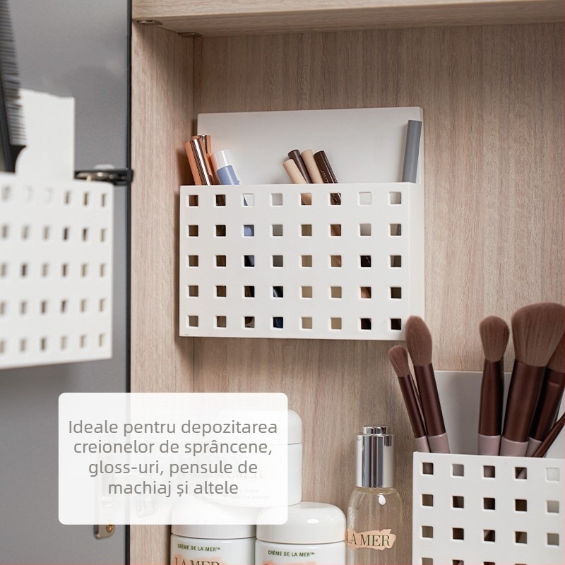 Raft de depozitare magnetic adeziv dual pentru bucătărie și frigider — PP+ABS, fără montaj, stil japonez