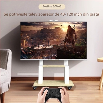 Suport TV mobil pe podea pentru ecrane LCD plate, oțel laminat la rece, 10 kg, Zhiercheng