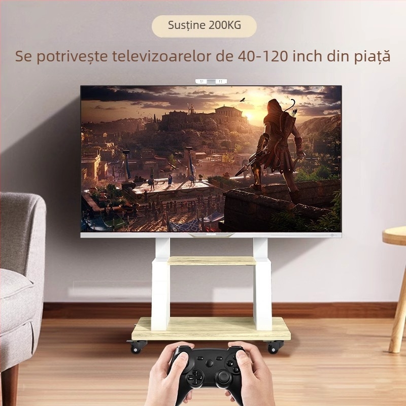 Suport TV mobil pe podea pentru ecrane LCD plate, oțel laminat la rece, 10 kg, Zhiercheng