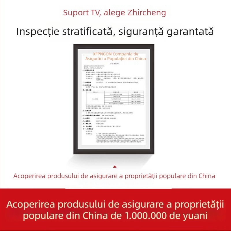 Suport TV mobil pe podea pentru ecrane LCD plate, oțel laminat la rece, 10 kg, Zhiercheng