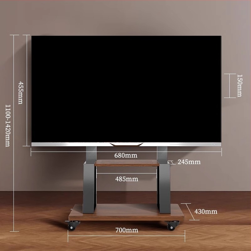Suport TV mobil pe podea pentru ecrane LCD plate, oțel laminat la rece, 10 kg, Zhiercheng