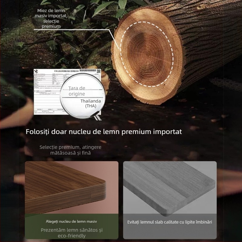 Raft organizator tacâmuri din lemn masiv cu cârlig pentru perete și poliță pe blat, design minimalist modern pentru bucătărie, brand Linjia Xiaoz