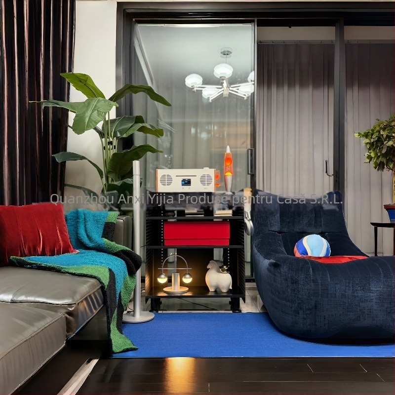 Raft de depozitare cu mai multe niveluri, stil retro, pentru living, structură metalică; dulap lateral pentru canapea; brand Yijiayi