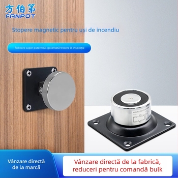 F34 Dispozitiv electromagnetic de eliberare a ușii pentru ușile de incendiu din sticlă fără ramă, aliaj de zinc, finisaj vopsire cu uscare în cuptor, montaj pe perete, stil modern minimalist