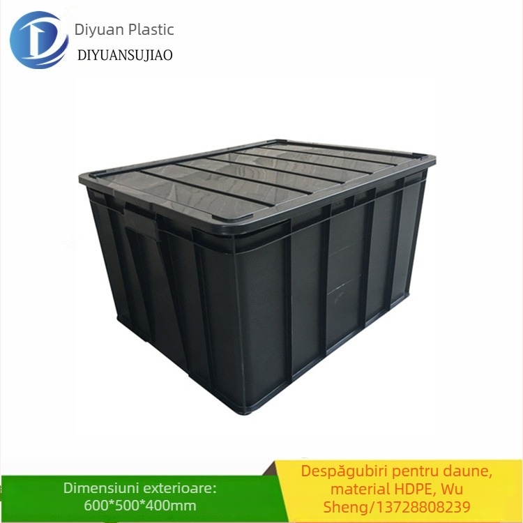 Cutie neagră anti-statică cu capac, cutie din plastic îndesită pentru componente electronice