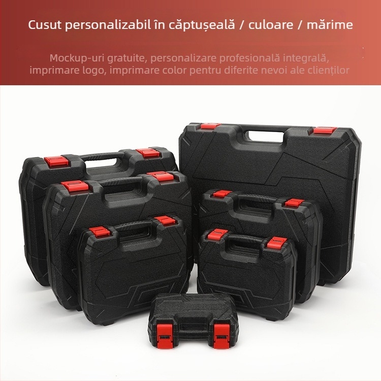 Cutie de scule Blow-molding cu șurubelnică, cutie plastic PE portabilă, rezistentă pentru uz casnic și piese auto