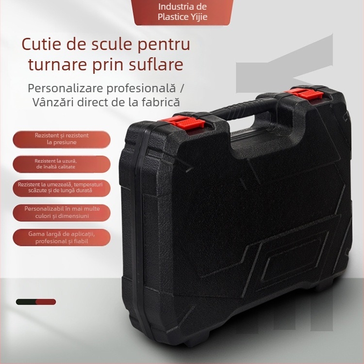 Cutie de scule Blow-molding cu șurubelnică, cutie plastic PE portabilă, rezistentă pentru uz casnic și piese auto