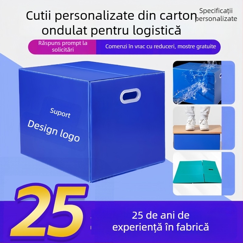 Cutii plastice cu panouri goale, pliabile, personalizabile pentru transport, depozitare și mutare