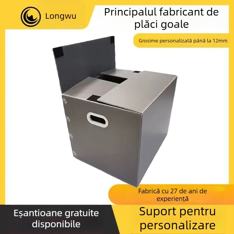 Cutie de mutare din plastic PP cu nucleu gol, reutilizabilă pentru depozitare și împachetare, dimensiuni interioare/exterioare personalizabile, grosimea pereților 2–12 mm, antistatice
