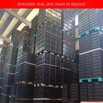 Tavă dreptunghiulară antistatice, cadru din plastic negru pentru stocarea PCB (ESD)