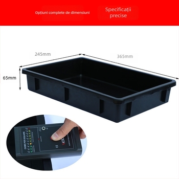 Tavă dreptunghiulară antistatice, cadru din plastic negru pentru stocarea PCB (ESD)