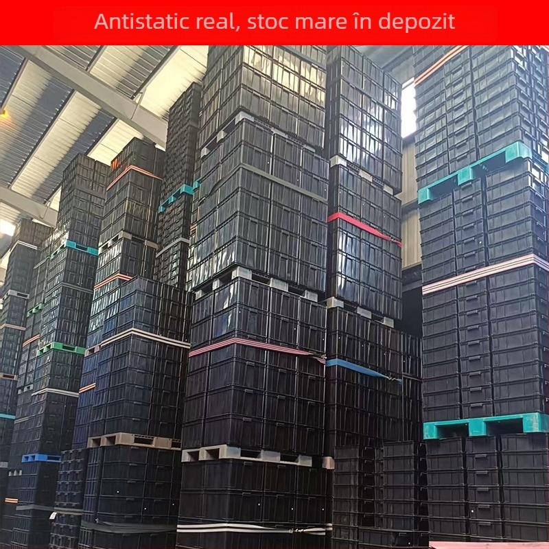 Tavă dreptunghiulară antistatice, cadru din plastic negru pentru stocarea PCB (ESD)
