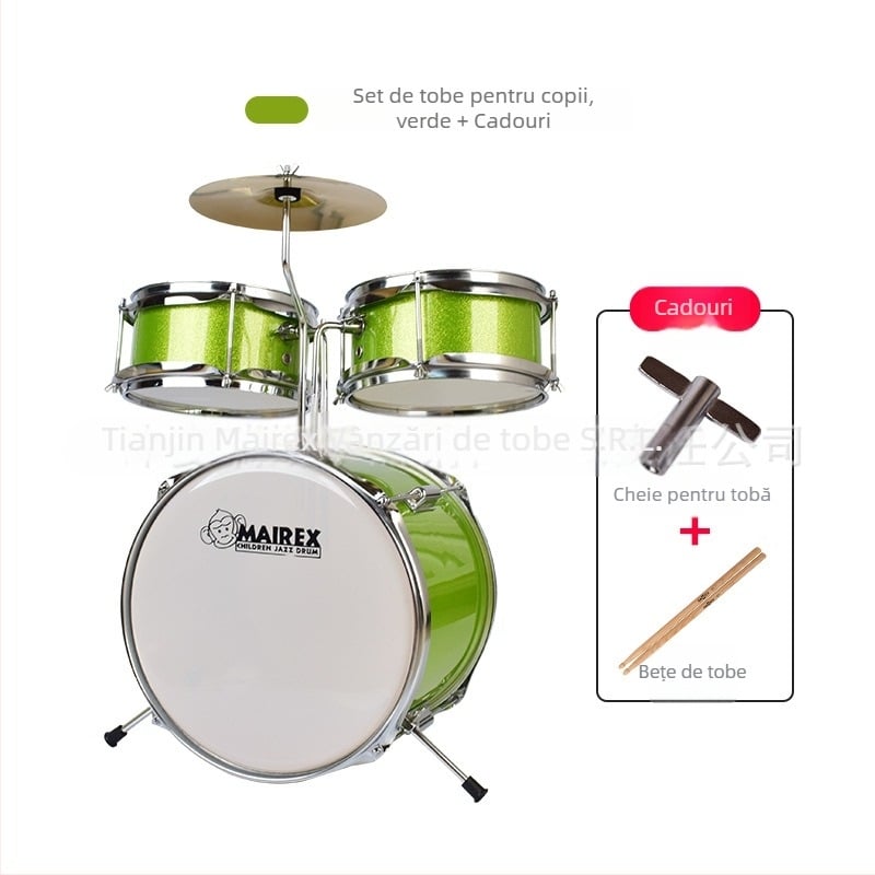MAIREX kit de tobe pentru copii începători, material Birch, 5 tobe, stil All-in-One, Model: Set de tobe pentru copii, Potrivit pentru copii și adolescenți